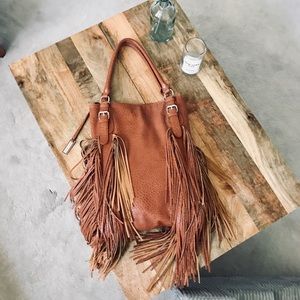 Free people vegan fringe shoulder bag Boho